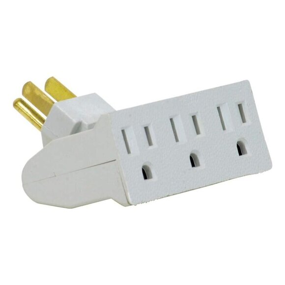 Globe Electric 46505 3-Outlet Lateral Swivel Grounded Wall Adapter Tap - Picture 2 of 3